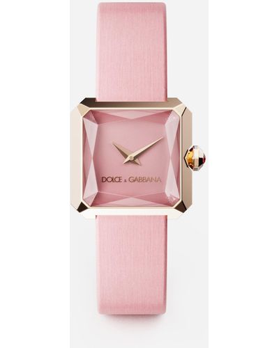 Dolce & Gabbana Reloj de oro con pulsera de seda - Rosa