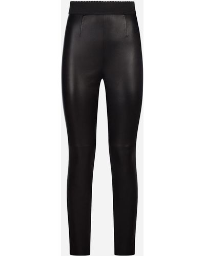 Dolce & Gabbana Leather Trousers - Black
