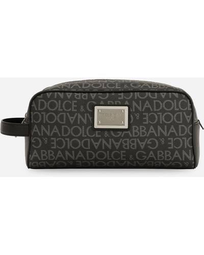 Dolce & Gabbana Coated Jacquard Toiletry Bag - Black