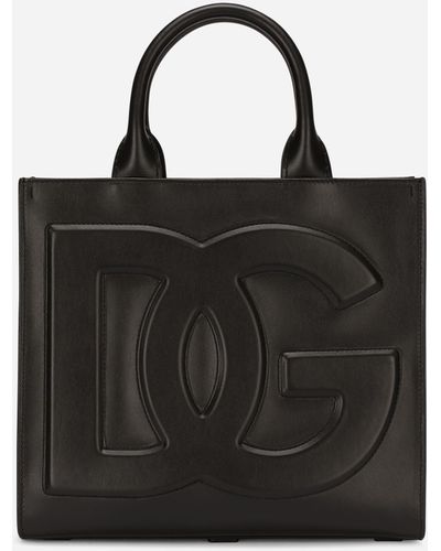 Dolce & Gabbana Kleiner Shopper DG Daily aus Kalbsleder - Schwarz