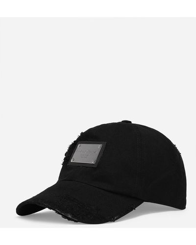 Dolce & Gabbana Cappello baseball in twill di cotone - Nero