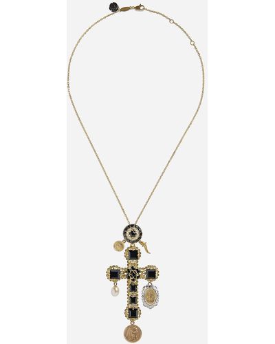 Dolce & Gabbana Necklace With Sapphire Cross Charm - Multicolour