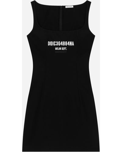 Dolce & Gabbana Mini-robe en jersey indémaillable DG VIB3 - Noir