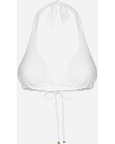 Dolce & Gabbana Sujetador de bikini en triángulo con relleno - Blanco