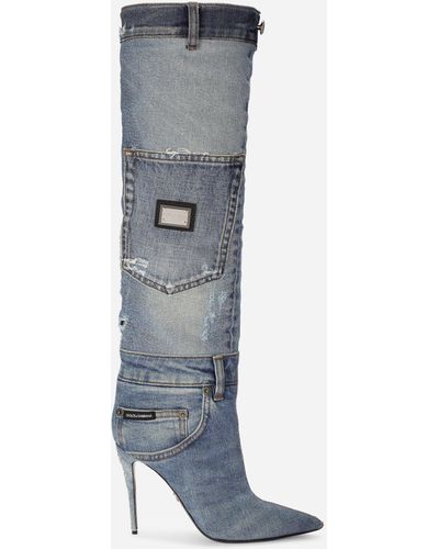 Dolce & Gabbana Patchwork denim boots - Blu