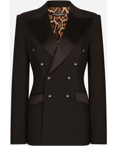 Dolce & Gabbana Wool-blend Double-breasted Blazer - Black
