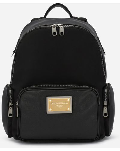 Dolce & Gabbana Nylon and grainy calfskin backpack - Nero