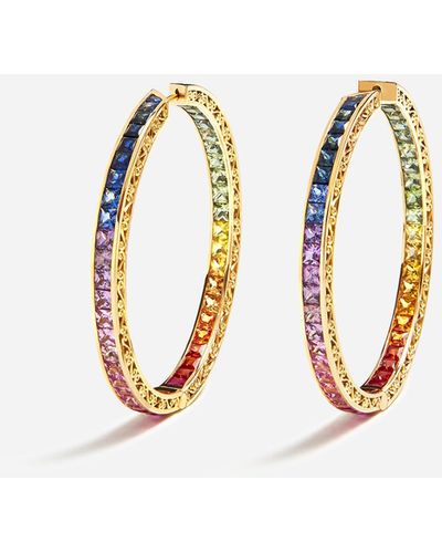 Dolce & Gabbana Multi-colored sapphire hoop earrings - Métallisé