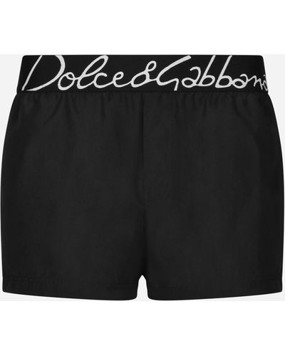 Dolce & Gabbana Bañador bóxer corto con logotipo Dolce&Gabbana - Negro