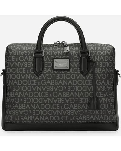 Dolce & Gabbana Coated Jacquard Briefcase - Black