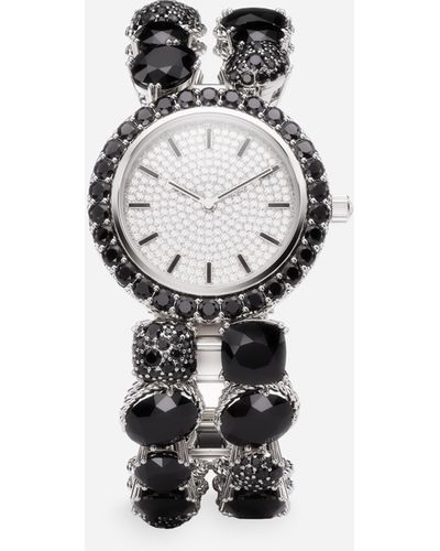 Dolce & Gabbana Uhr Anna aus Weißgold 18 kt mit schwarzen Spinellen
