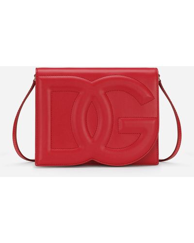 Dolce & Gabbana Bolso bandolera DG Logo Bag en piel de becerro - Rojo
