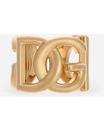 Dolce & Gabbana Offener Ring mit DG-Logo - Weiß