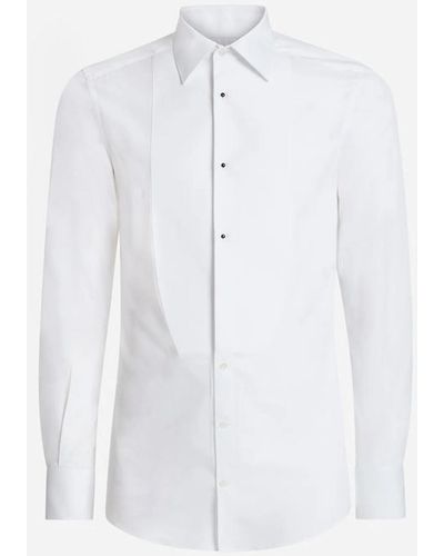 Dolce & Gabbana Camisa de esmoquin fit gold de popelina de algodón - Blanco