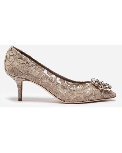 Dolce & Gabbana Lace rainbow pumps with brooch detailing - Multicolore