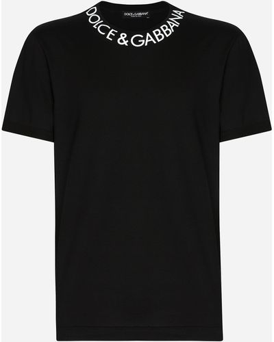 Dolce & Gabbana Logo Round Neck T-shirt - Black