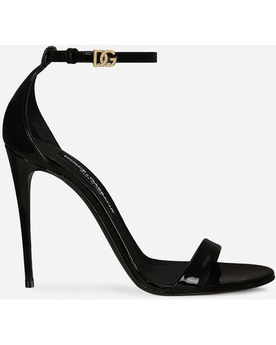 Dolce & Gabbana Sandale aus Lackleder - Schwarz