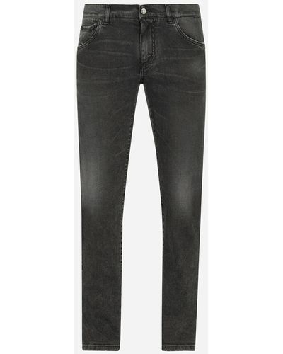 Dolce & Gabbana Wash Skinny Stretch Jeans - Grey