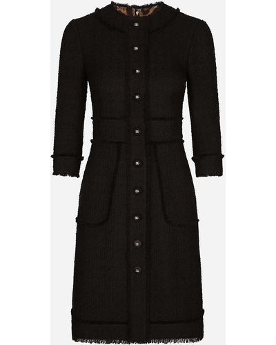 Dolce & Gabbana Vestido midi de tweed raschel - Negro