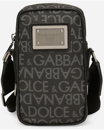 Dolce & Gabbana Bolso bandolera pequeño de jacquard revestido - Negro