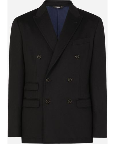 Dolce & Gabbana Deconstructed Double-breasted Cashmere Jacket - Black