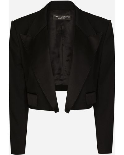 Dolce & Gabbana Spencer tuxedo in gabardina di lana - Nero