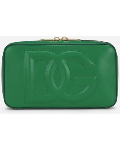 Dolce & Gabbana Kleine Camera Bag DG Logo aus Kalbsleder - Grün