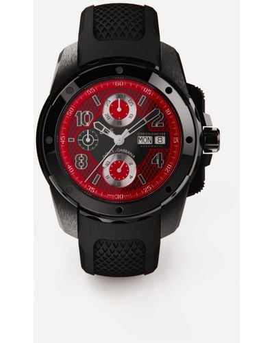Dolce & Gabbana Ds5 Watch In Steel With Pvd Coating - Red