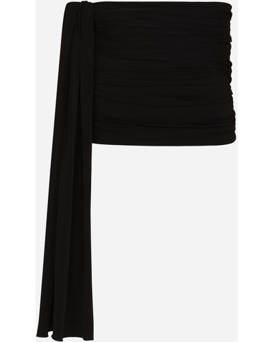 Dolce & Gabbana Geraffte -Bauchbinde mit Seitenbändern - Schwarz