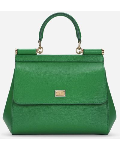 Dolce & Gabbana Kleine Sicily-Handtasche aus Dauphine-Kalbsleder - Grün
