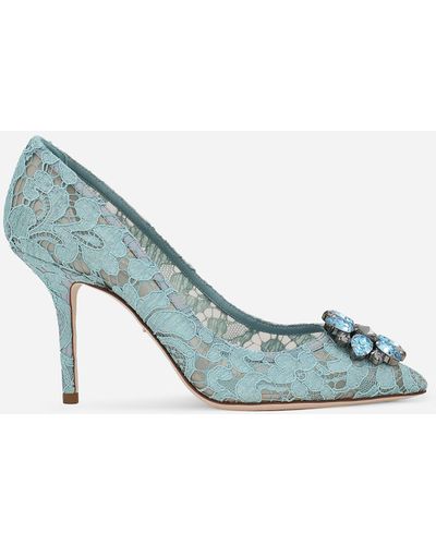 Dolce & Gabbana Pump in Taormina lace with crystals - Azul