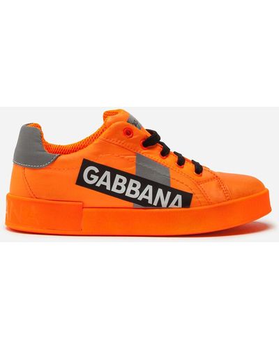 Dolce & Gabbana Sneakers Portofino Custom Aus Nylon Mit Logo-Tape - Orange