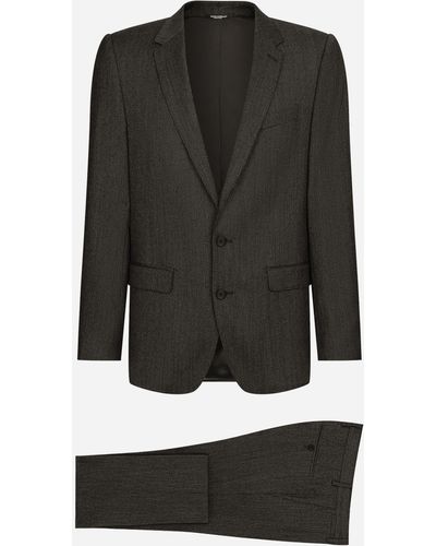 Dolce & Gabbana Single-breasted Pinstripe Wool Martini-fit Suit - Black