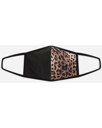 Dolce & Gabbana Mascarilla con estampado leopardo - Negro
