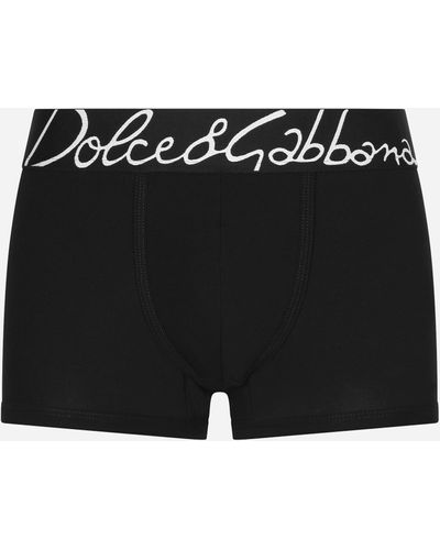 Dolce & Gabbana Jersey-Boxershorts mit Logo-Bund - Schwarz