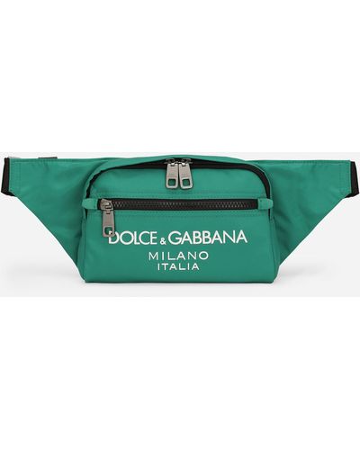 Dolce & Gabbana Riñonera pequeña de nailon con logotipo engomado - Verde