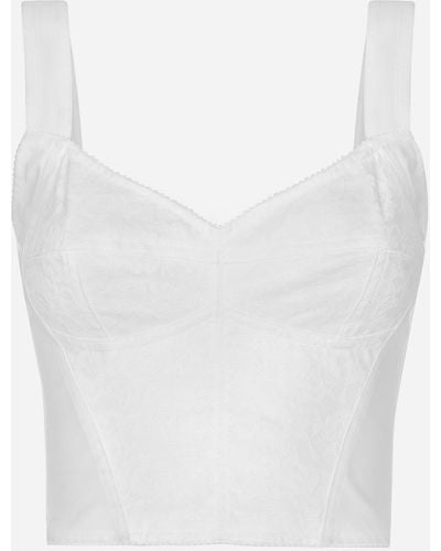 Dolce & Gabbana Shaper corset bustier in lace and jacquard - Blanco