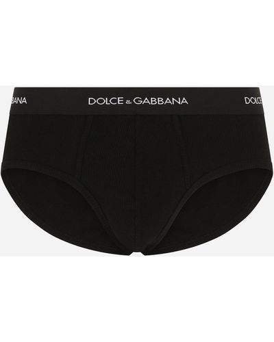 Dolce & Gabbana Slip Brando en coton côtelé - Noir