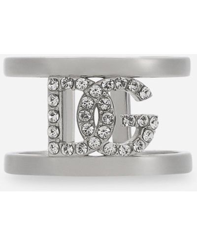 Dolce & Gabbana Ring mit DG-Logo - Mettallic