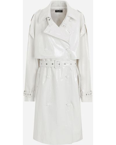 Dolce & Gabbana Trench en coton enduit - Blanc