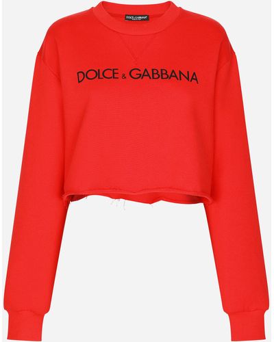 Dolce & Gabbana Jersey Sweatshirt With "" Print - Red