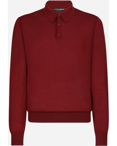 Dolce & Gabbana Poloshirt aus Kaschmir DG-Logostickerei - Rot