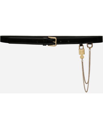 Dolce & Gabbana Belt With Chain - Black