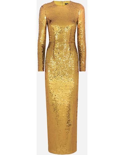 Dolce & Gabbana Longue robe sirène à paillettes - Métallisé