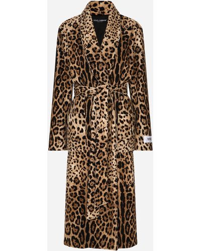 Dolce & Gabbana Kim Dolce&gabbana Leopard Print Wrap Coat - Natural