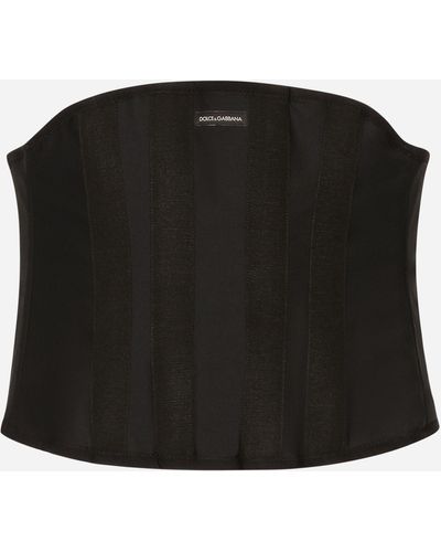 Dolce & Gabbana Bustier aus elastischem Material mit Stäben - Schwarz