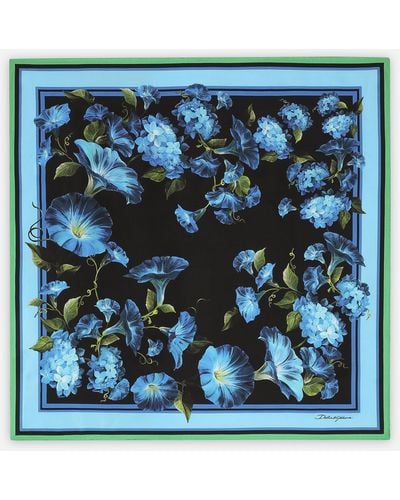 Dolce & Gabbana Bluebell-print Twill Scarf (50 X 50)
