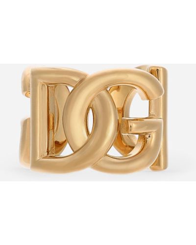 Dolce & Gabbana Anillo abierto con logotipo DG - Blanco