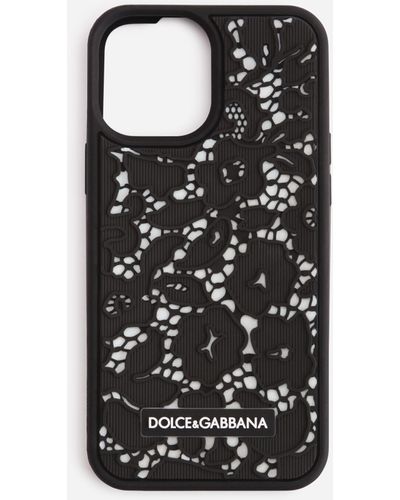 Dolce & Gabbana Cover iPhone 12 Pro max aus gummi spitze - Schwarz