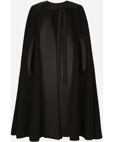 Dolce & Gabbana Mantella in doppio panno di lana - Nero